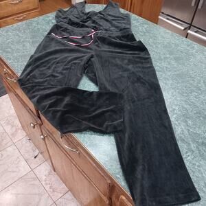 Tommy Hilfiger Velvet Jumpsuit Women's Size L Black Sleeveless Tie Waist